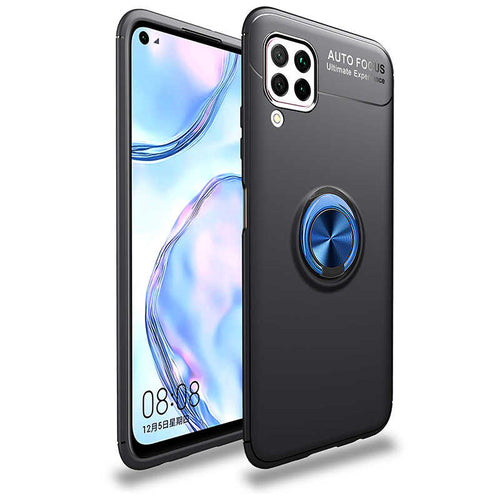 Huawei P40 Lite Kılıf Zore Ravel Silikon Kılıf - Siyah-Mavi