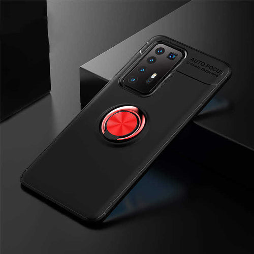 Huawei P40 Pro Kılıf Zore Ravel Silikon Kılıf - Siyah-Kırmızı