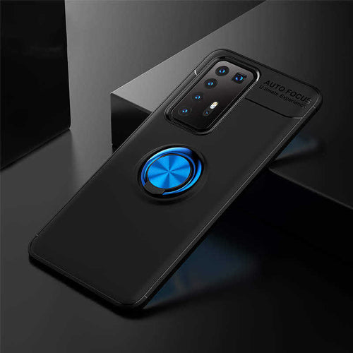 Huawei P40 Pro Kılıf Zore Ravel Silikon Kılıf - Siyah-Mavi