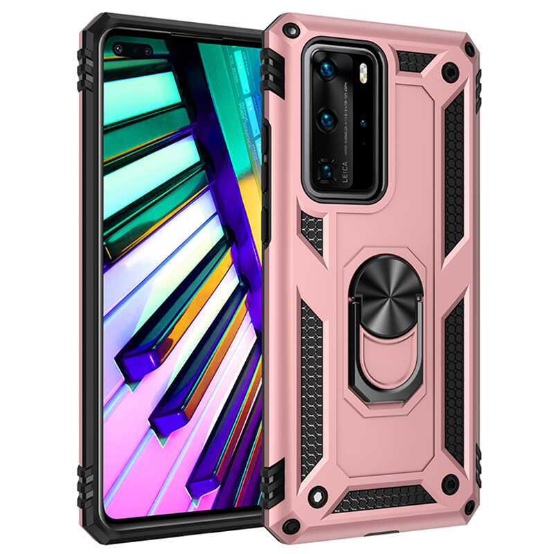 Huawei P40 Pro Kılıf Zore Vega Kılıf - Rose Gold