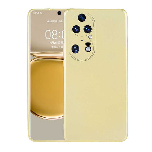 Huawei P50 Pro Kılıf Zore Premier Silikon Kılıf - Gold