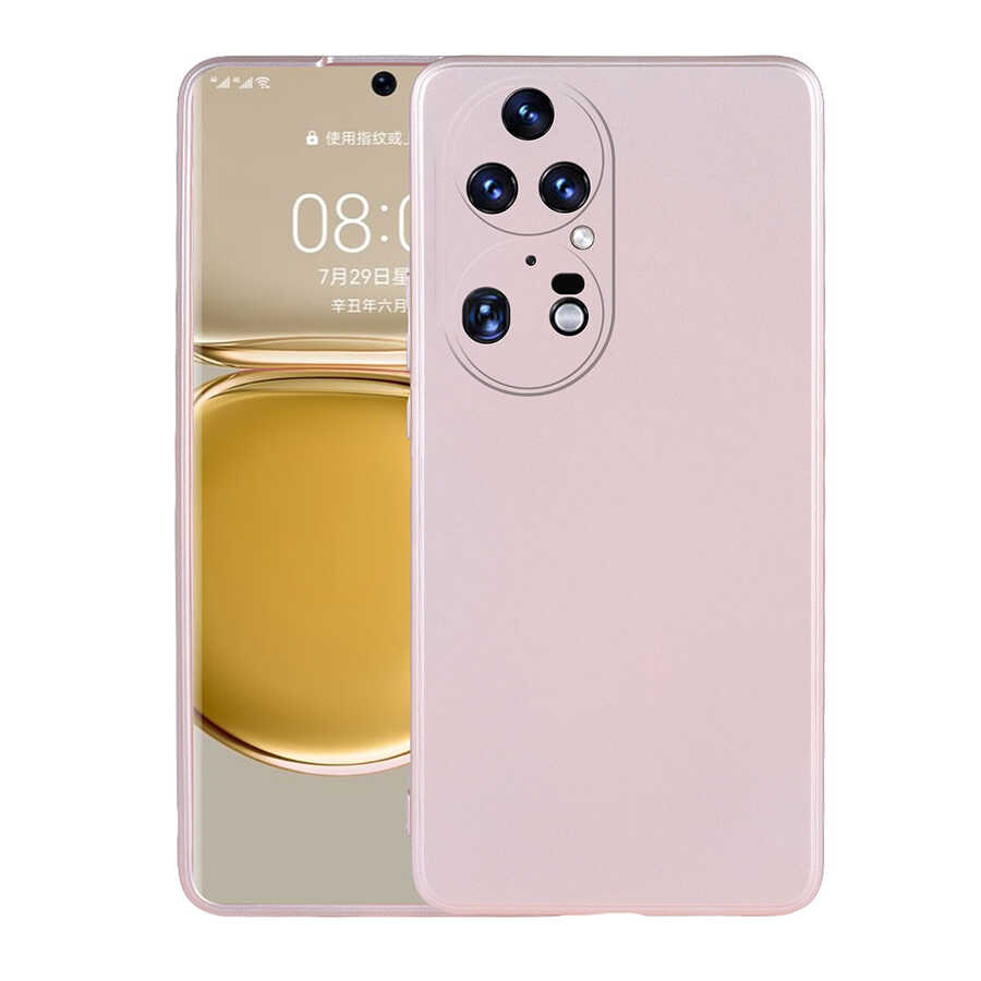 Huawei P50 Pro Kılıf Zore Premier Silikon Kılıf - Rose Gold