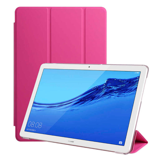Huawei T5 10 inc Zore Smart Cover Standlı 1-1 Kılıf - Pembe