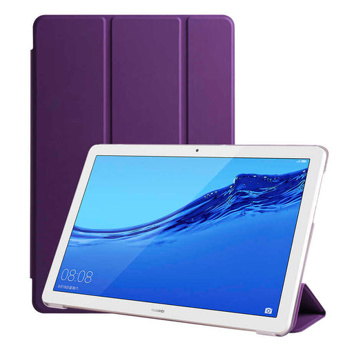 Huawei T5 10 inc Zore Smart Cover Standlı 1-1 Kılıf - Mor