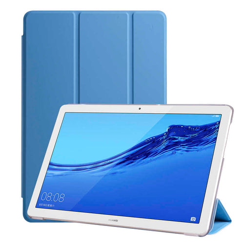 Huawei T5 10 inc Zore Smart Cover Standlı 1-1 Kılıf - Mavi