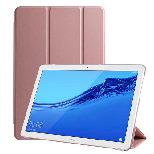 Huawei T5 10 inc Zore Smart Cover Standlı 1-1 Kılıf - Gold