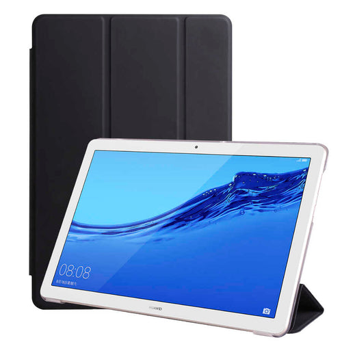 Huawei T5 10 inc Zore Smart Cover Standlı 1-1 Kılıf - Siyah