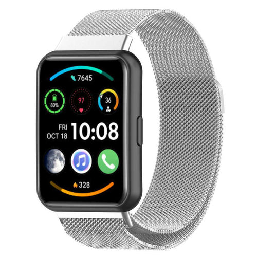 Huawei Watch Fit 2 Zore KRD-01 Metal Kordon - Gümüş