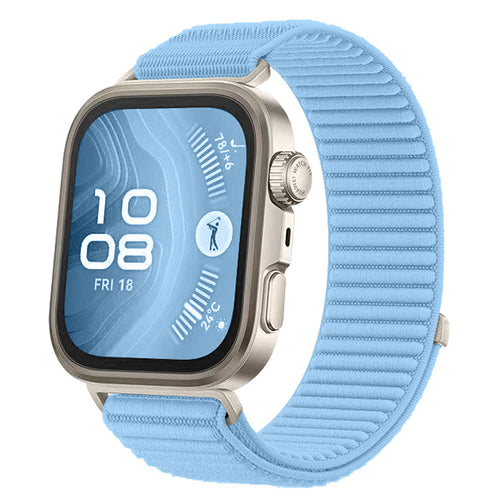 Huawei Watch Fit 4 Pro Zore KRD-144 Hasır Kordon - Açık Mavi