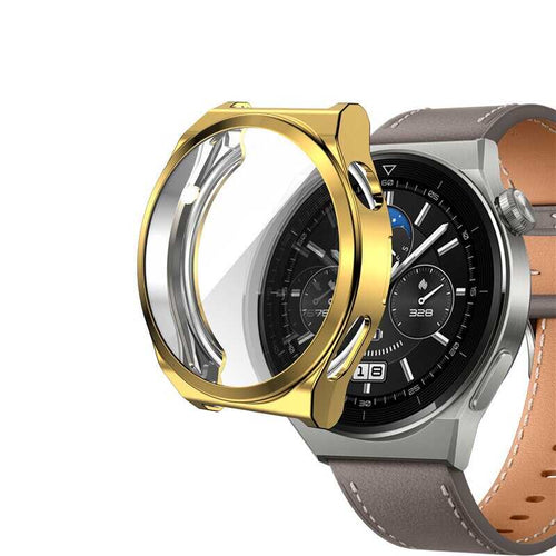 Huawei Watch GT 3 Pro 43mm Zore Watch Gard 02 Koruyucu Silikon - Gold