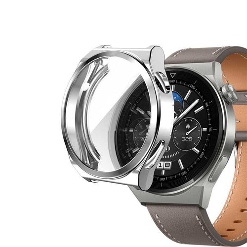 Huawei Watch GT 3 Pro 43mm Zore Watch Gard 02 Koruyucu Silikon - Gümüş