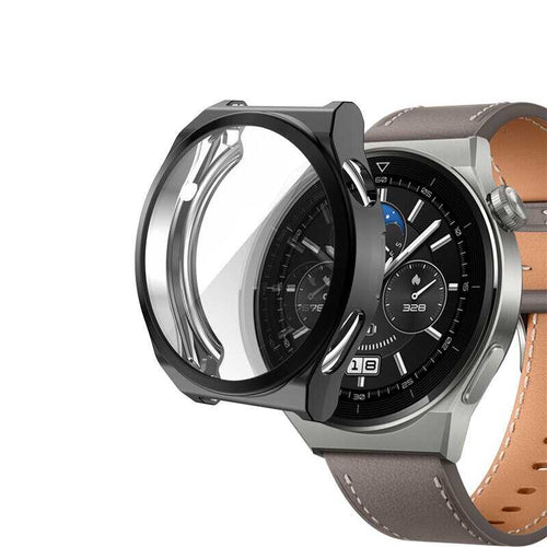 Huawei Watch GT 3 Pro 46mm Zore Watch Gard 02 Koruyucu Silikon - Siyah
