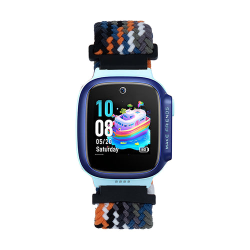 Huawei Watch GT 5 Pro 42mm Zore KRD-139 Çocuklara Özel Örgü Kordon - Turuncu-Mavi