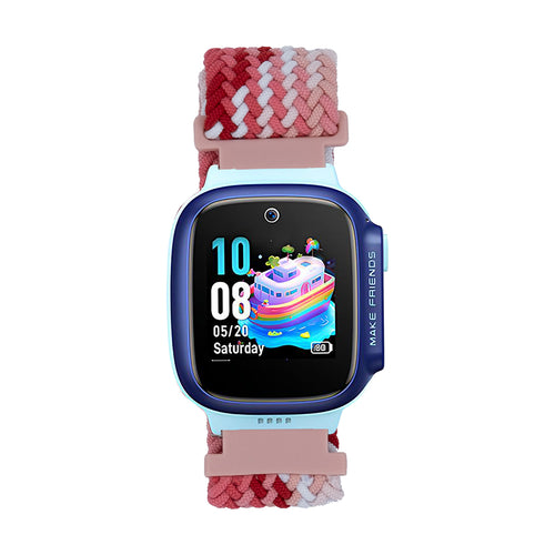 Huawei Watch GT 5 Pro 42mm Zore KRD-139 Çocuklara Özel Örgü Kordon - Kırmızı-Pembe