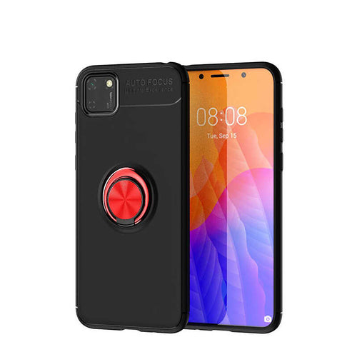 Huawei Y5P Kılıf Zore Ravel Silikon Kılıf - Siyah-Kırmızı