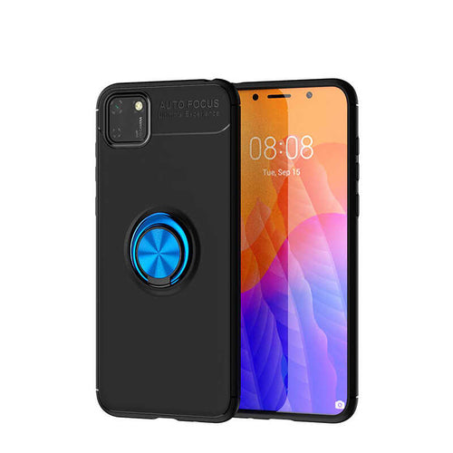 Huawei Y5P Kılıf Zore Ravel Silikon Kılıf - Siyah-Mavi