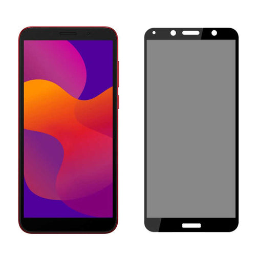 Huawei Y5P Zore New 5D Privacy Temperli Ekran Koruyucu - Siyah