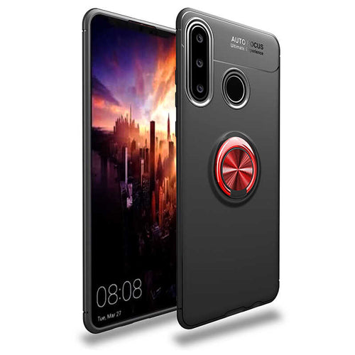 Huawei Y6P Kılıf Zore Ravel Silikon Kılıf - Siyah-Kırmızı