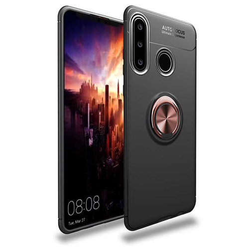 Huawei Y6P Kılıf Zore Ravel Silikon Kılıf - Siyah-Rose Gold