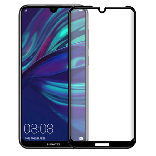 Huawei Y6S 2019 Zore Kenarları Kırılmaya Dayanıklı Cam Ekran Koruyucu - Siyah