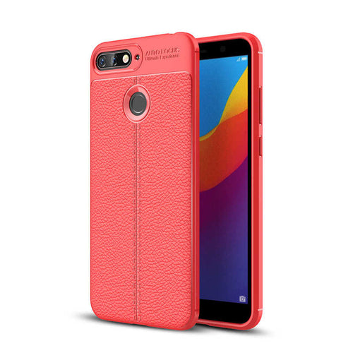 Huawei Y7 2018 Kılıf Zore Niss Silikon Kılıf - Kırmızı