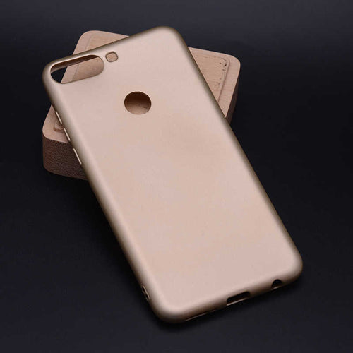 Huawei Y7 2018 Kılıf Zore Premier Silikon Kılıf - Gold