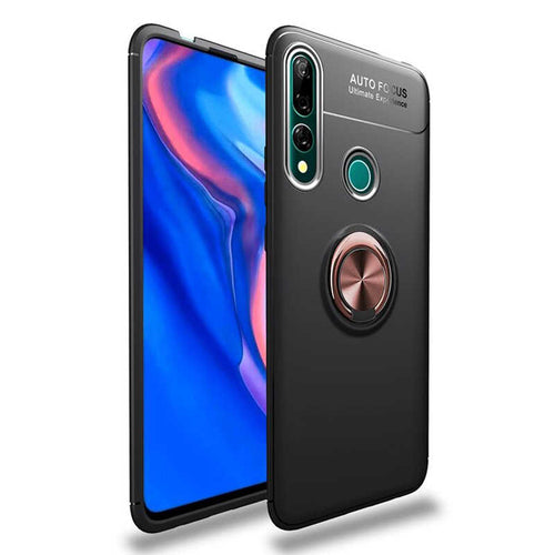 Huawei Y9 Prime 2019 Kılıf Zore Ravel Silikon Kılıf - Siyah-Rose Gold