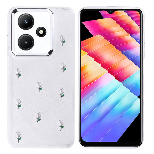 İnfinix Hot 30i Kılıf Airbag Tasarımlı Simli Şeffaf Zore Kutup Kılıf - Lale