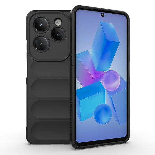 İnfinix Hot 40 Pro Kılıf Esnek TPU Oyuklu Arka Yüzey Tasarımlı Zore Etnik Silikon Kılıf - Siyah