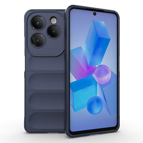 İnfinix Hot 40 Pro Kılıf Esnek TPU Oyuklu Arka Yüzey Tasarımlı Zore Etnik Silikon Kılıf - Lacivert
