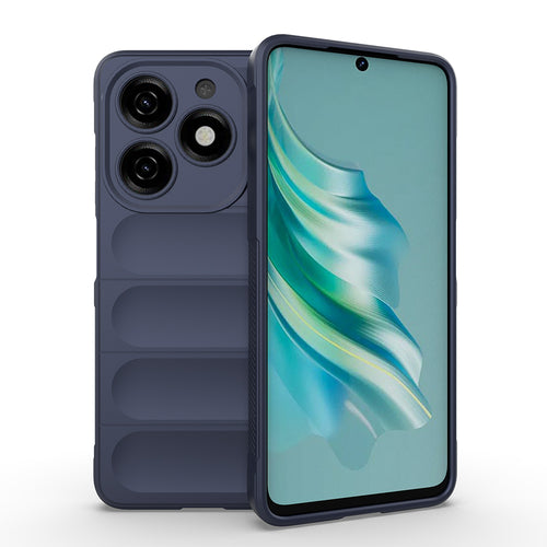 İnfinix Hot 40i Kılıf Esnek TPU Oyuklu Arka Yüzey Tasarımlı Zore Etnik Silikon Kılıf - Lacivert
