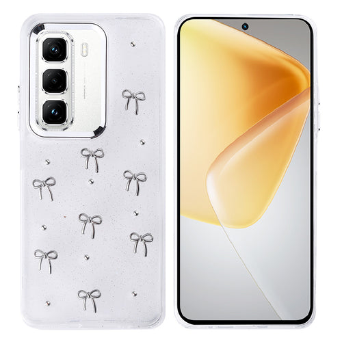 İnfinix Hot 50 Pro 4G Kılıf Airbag Tasarımlı Simli Şeffaf Zore Kutup Kılıf - Fiyonk