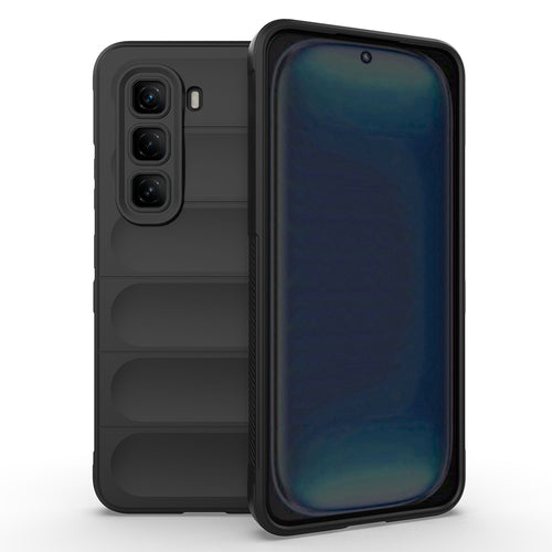İnfinix Hot 50 Pro 4G Kılıf Esnek TPU Oyuklu Arka Yüzey Tasarımlı Zore Etnik Silikon Kılıf - Siyah
