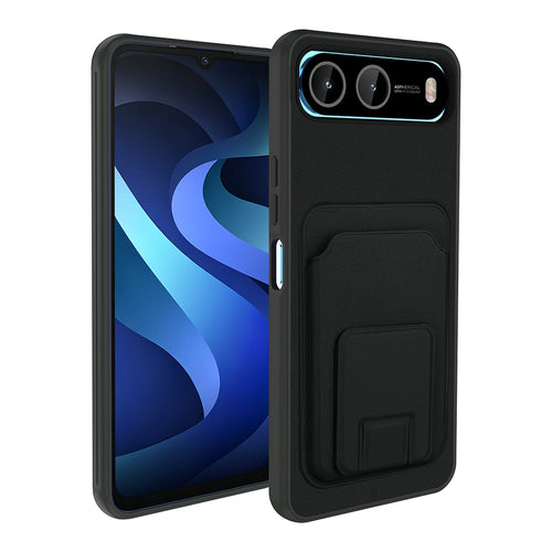 İnfinix Hot 60i 5G Kılıf Kartlıklı TPU Zore Bikart Kılıf - Siyah