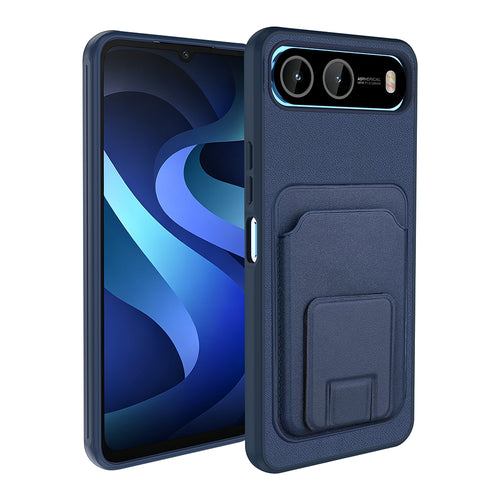 İnfinix Hot 60i 5G Kılıf Kartlıklı TPU Zore Bikart Kılıf - Lacivert