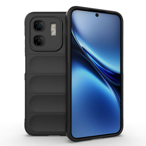İnfinix Smart 9 Kılıf Esnek TPU Oyuklu Arka Yüzey Tasarımlı Zore Etnik Silikon Kılıf - Siyah