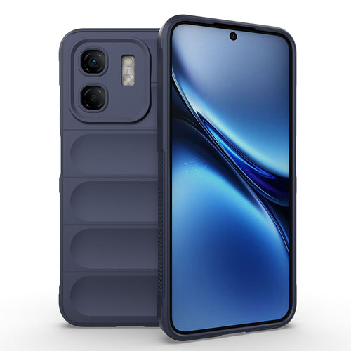 İnfinix Smart 9 Kılıf Esnek TPU Oyuklu Arka Yüzey Tasarımlı Zore Etnik Silikon Kılıf - Lacivert