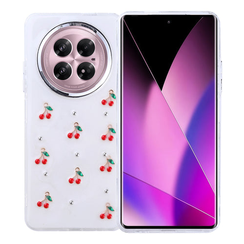 İnfinix Zero 40 5G Kılıf Airbag Tasarımlı Simli Şeffaf Zore Kutup Kılıf - Kiraz
