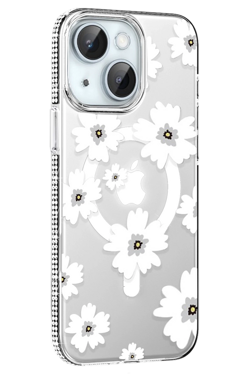 Joko Apple iPhone 14 Floral Magsafe Kapak - Beyaz