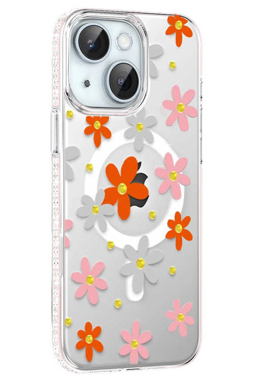 Joko Apple iPhone 14 Floral Magsafe Kapak - Turuncu