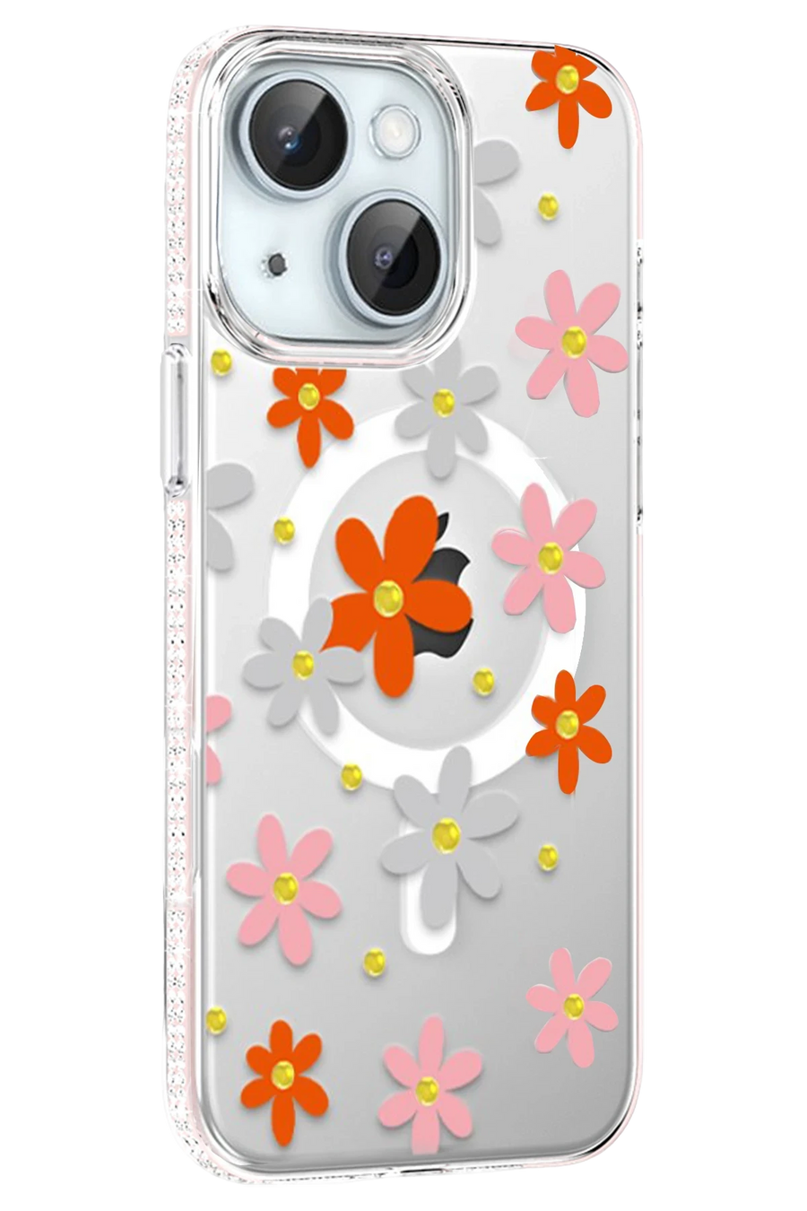 Joko Apple iPhone 14 Floral Magsafe Kapak - Turuncu