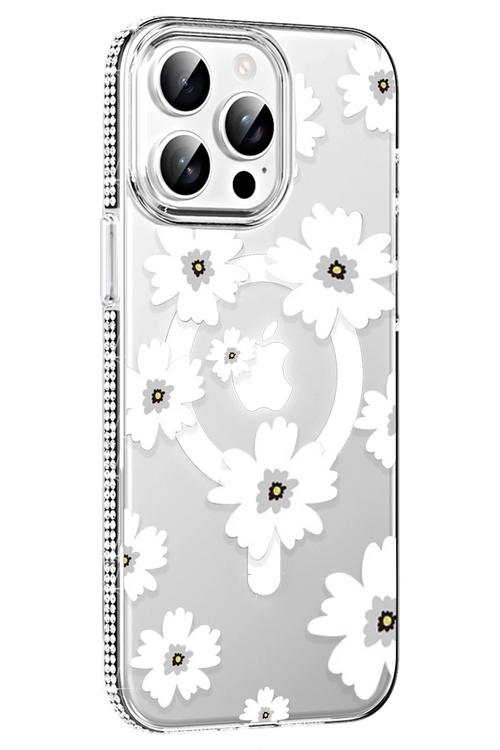Joko Apple iPhone 14 Pro Max Floral Magsafe Kapak - Beyaz