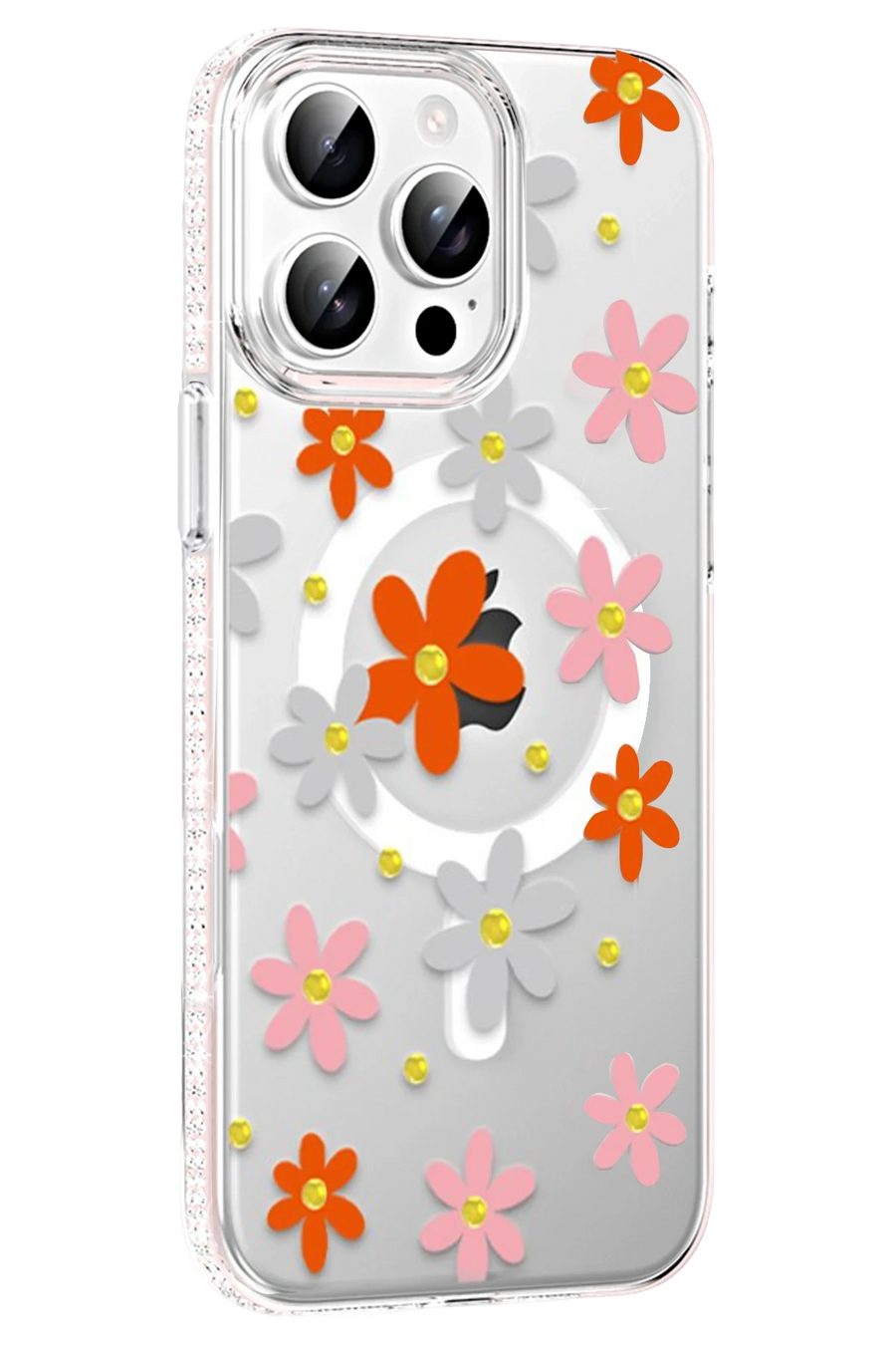 Joko Apple iPhone 14 Pro Max Floral Magsafe Kapak - Turuncu
