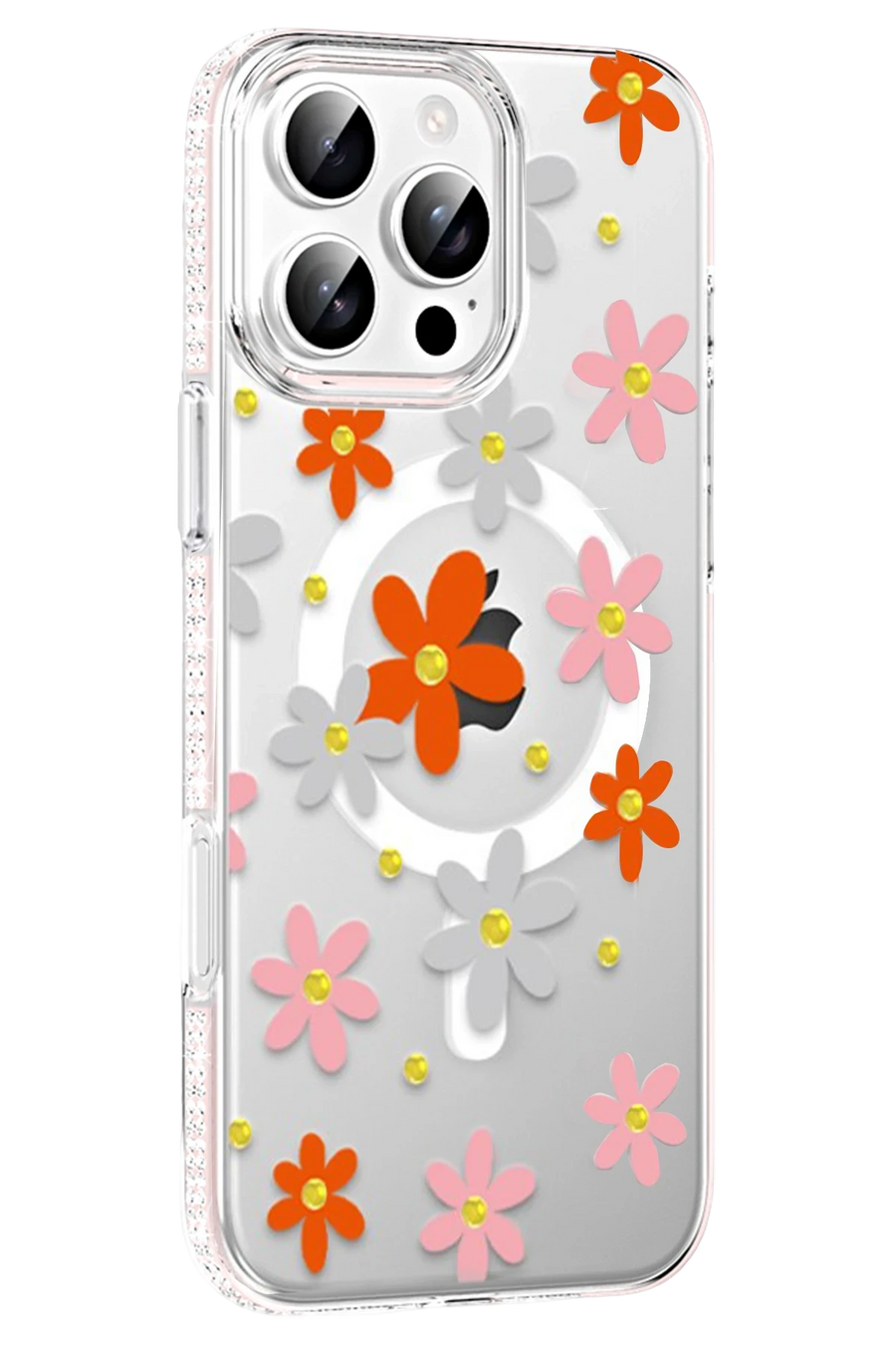Joko Apple iPhone 16 Pro Max Floral Magsafe Kapak - Turuncu