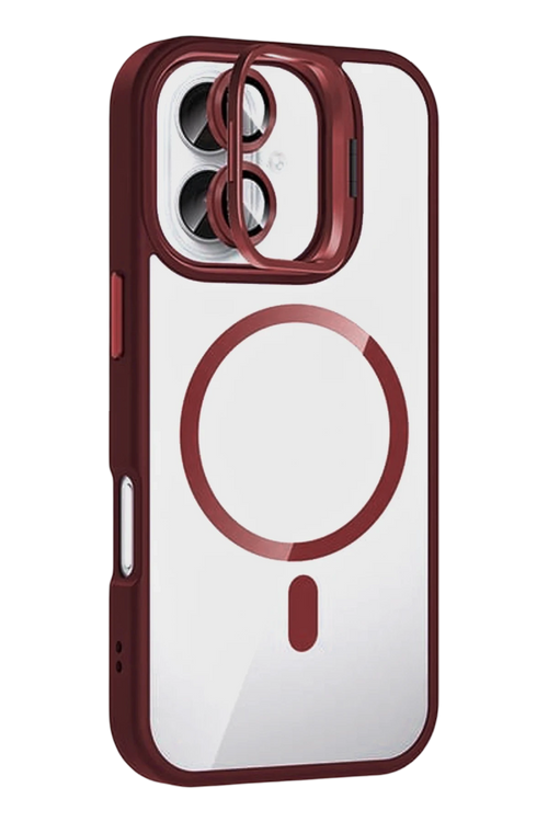 Joko Apple iPhone 17 Remim Lensli Magsafe Standlı Kapak - Bordo