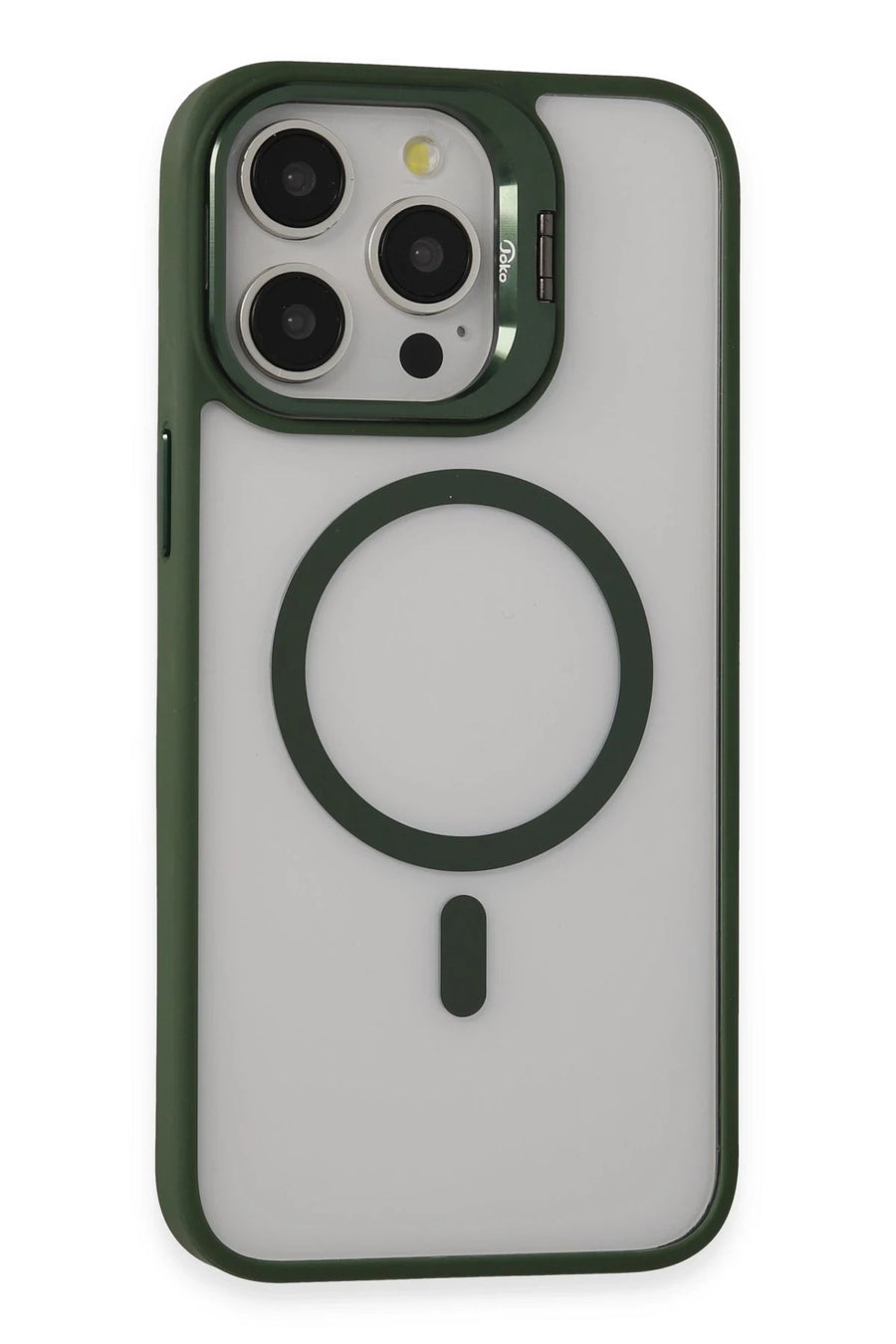 Joko Apple iPhone 15 Pro Kılıf Roblox Lens Magsafe Standlı Kapak - Koyu Yeşil