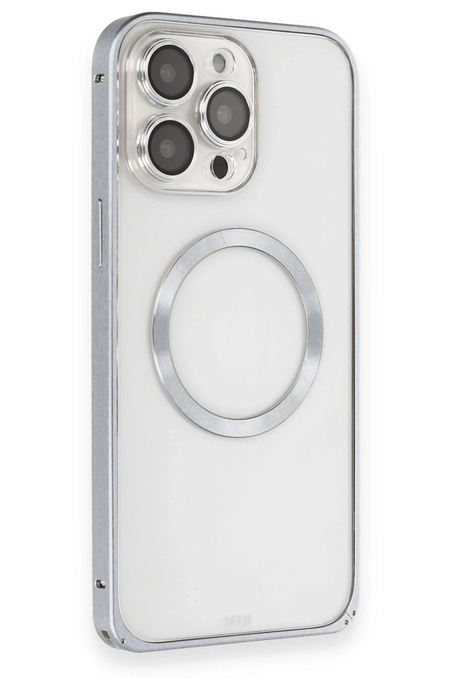 Joko Apple iPhone 15 Pro Max Kılıf Metal Bumper Magneticsafe Kapak - Gri