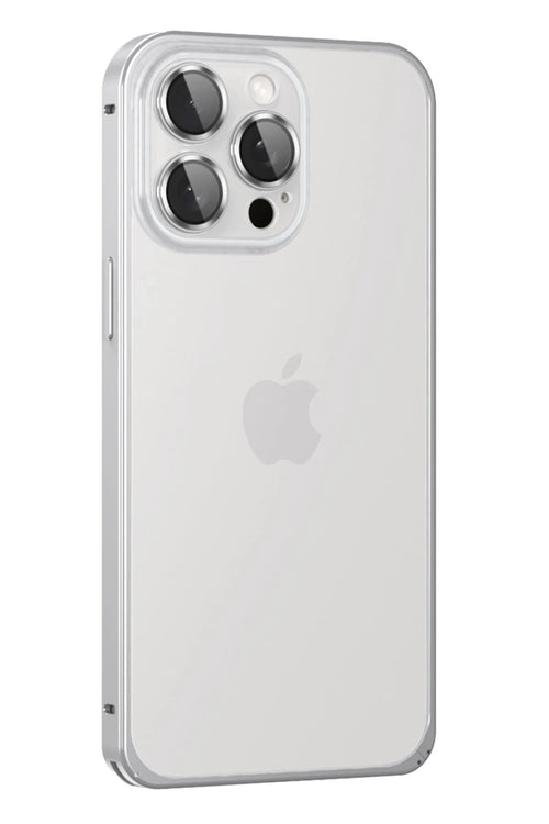 Joko Apple iPhone 15 Pro Max Metal Bumper Mat Kapak - Gümüş