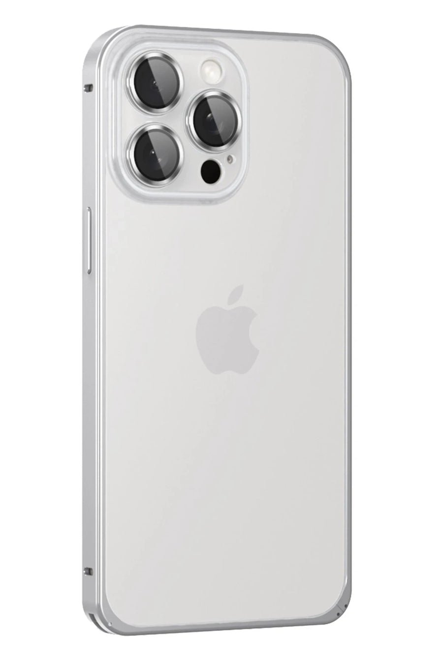 Joko Apple iPhone 15 Pro Max Metal Bumper Mat Kapak - Gümüş