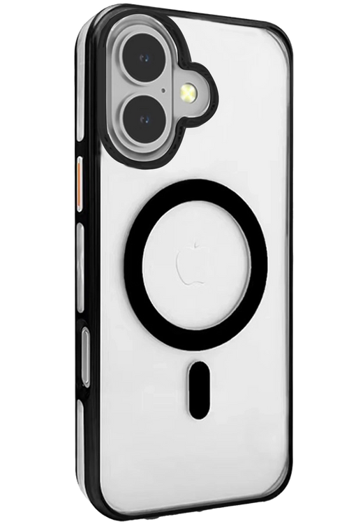 Joko Apple iPhone 16 Gleam PC Sert Magsafe Kılıf - Şeffaf-Siyah